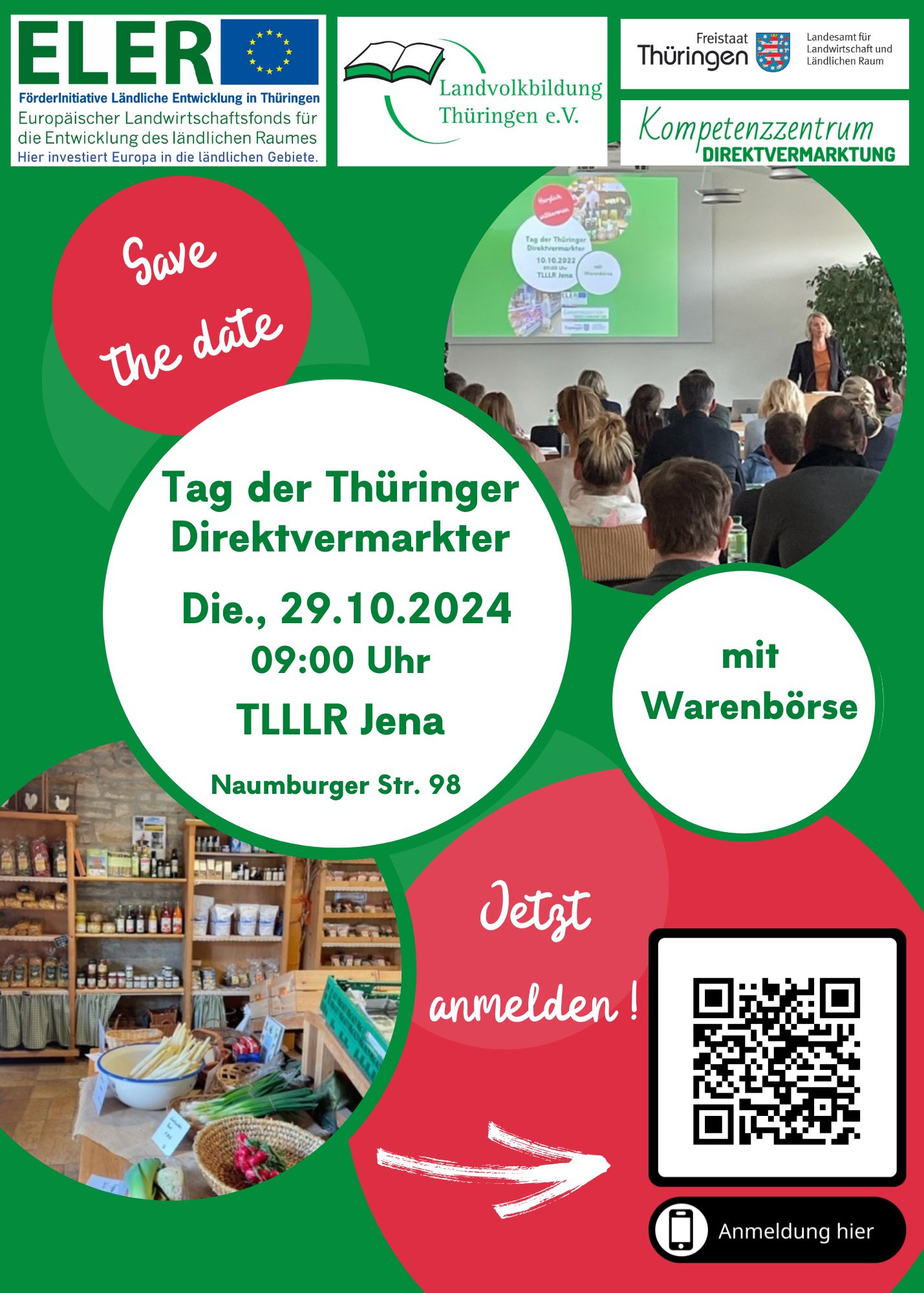 Programm Tag der Th. Direktvermarkter 2024 Poster Querformat A4 21 x 297 cm Flyer Hochformat
