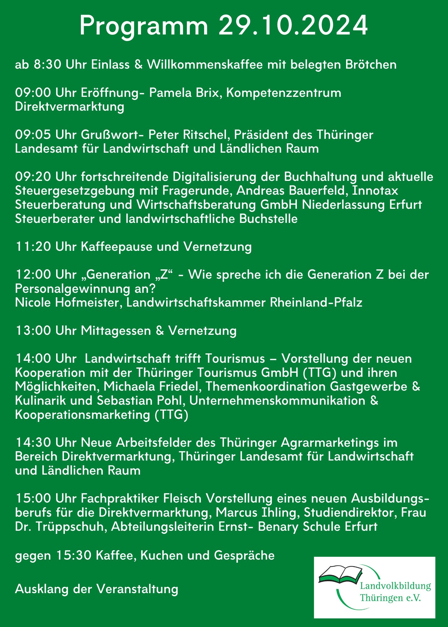 Programm Tag der Th. Direktvermarkter 29.10.24