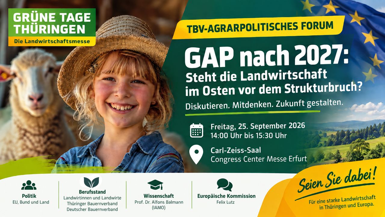 Agrarpolitisches Forum am 25. September: Gemeinsame Agrarpolitik nach 2027 im Fokus