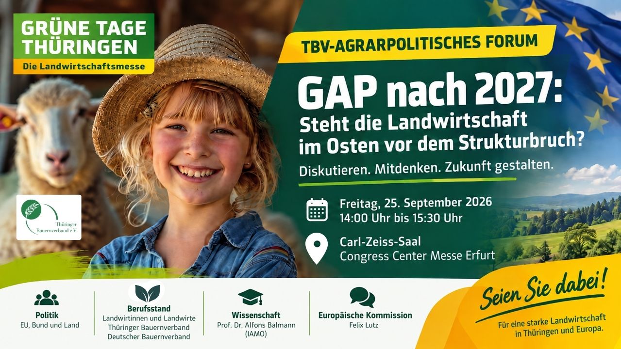 Agrarpolitisches Forum am 25. September: Gemeinsame Agrarpolitik nach 2027 im Fokus