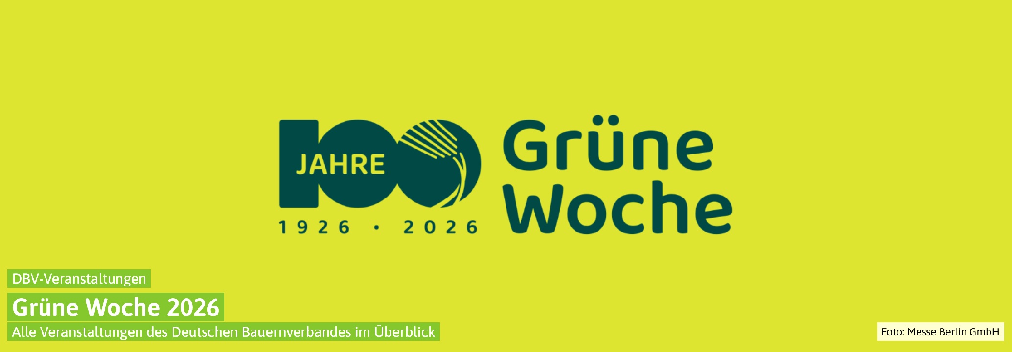Grüne Woche 2026: DBV-Veranstaltungen im Überblick
