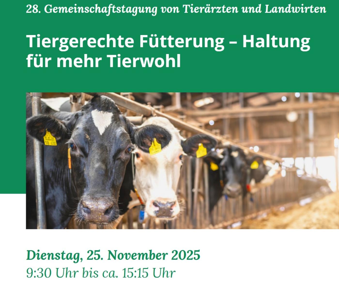 28. Gemeinschaftstagung von Tierärzten und Landwirten - Jetzt anmelden!