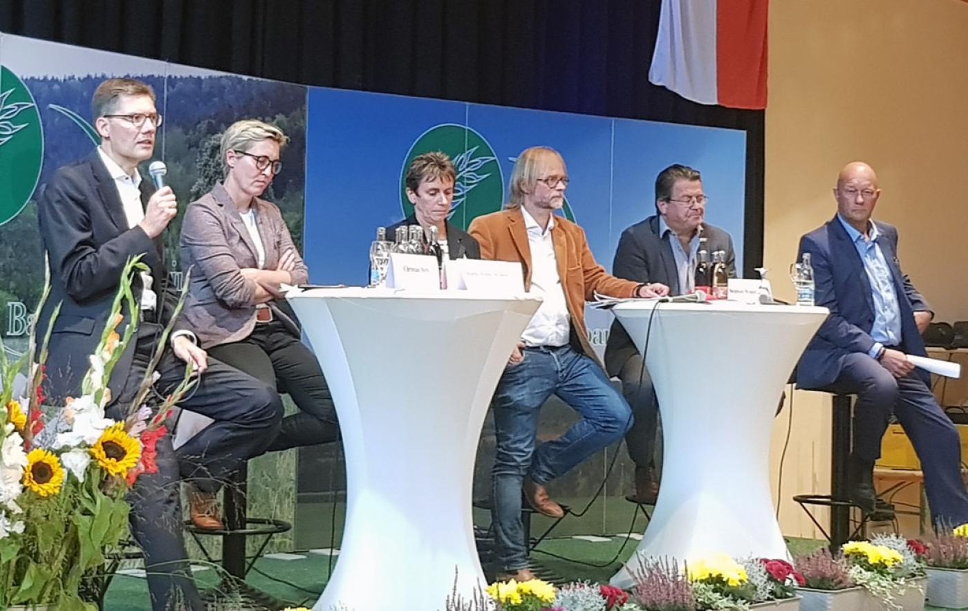 (v.l.) Christian Hirte (CDU), Susanne Hennig-Wellsow (DIE LINKE),  Dr, Doreen Rath (Bündnis90/ DIE GRÜNEN), Holger Becker (SPD), Stephan Brandner (AfD) und Thomas L. Kemmerich (FDP)
