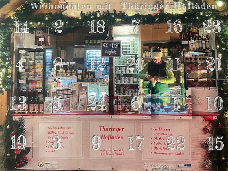 Kostenloses Werbemittel für die Vorweihnachtszeit: Adventskalender der Thüringer Hofläden 2024