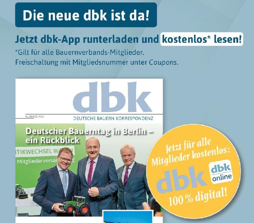 Neue dbk: Deutschen Bauerntag - „Gelingt der Politikwechsel mit dem Koalitionsvertrag?“