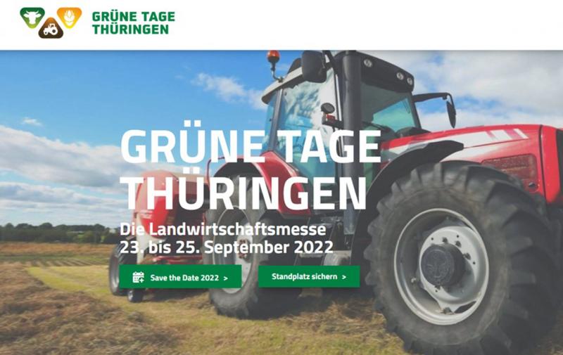 Medieneinladung: Pressekonferenz zur Eröffnung der 11. Landwirtschaftsmesse „Grüne Tage Thüringen“ 2022